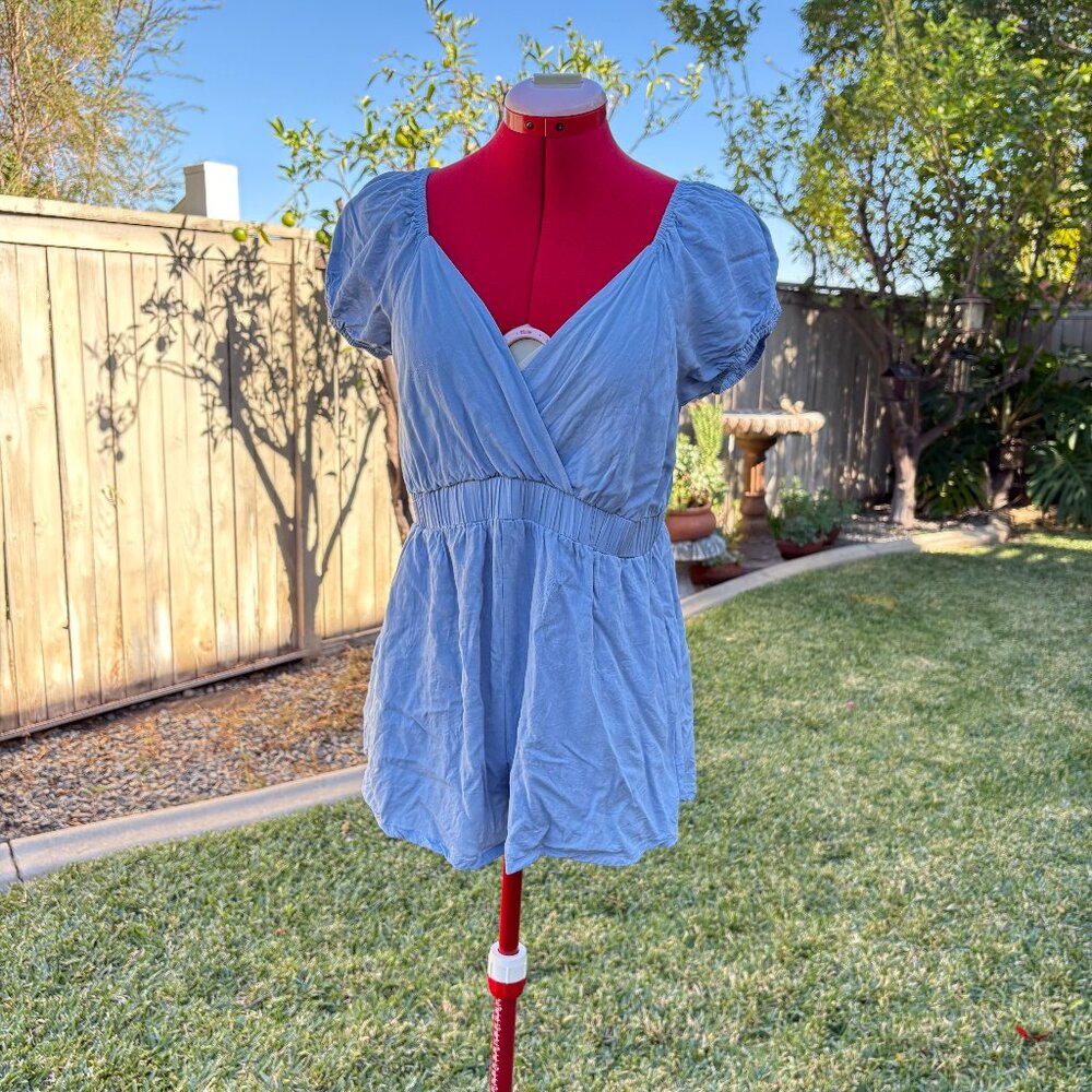 Light Blue Open Back Romper